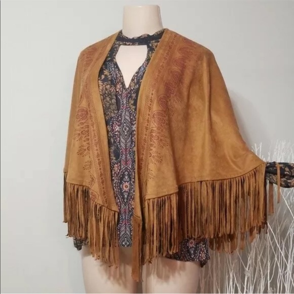 Hollister Jackets & Blazers - Hollister micro suede fringe poncho